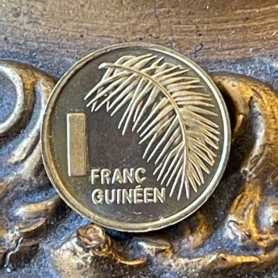 Palm Tree 1 Franc Guinea Authentic Coin Money for Jewelry and Craft Making