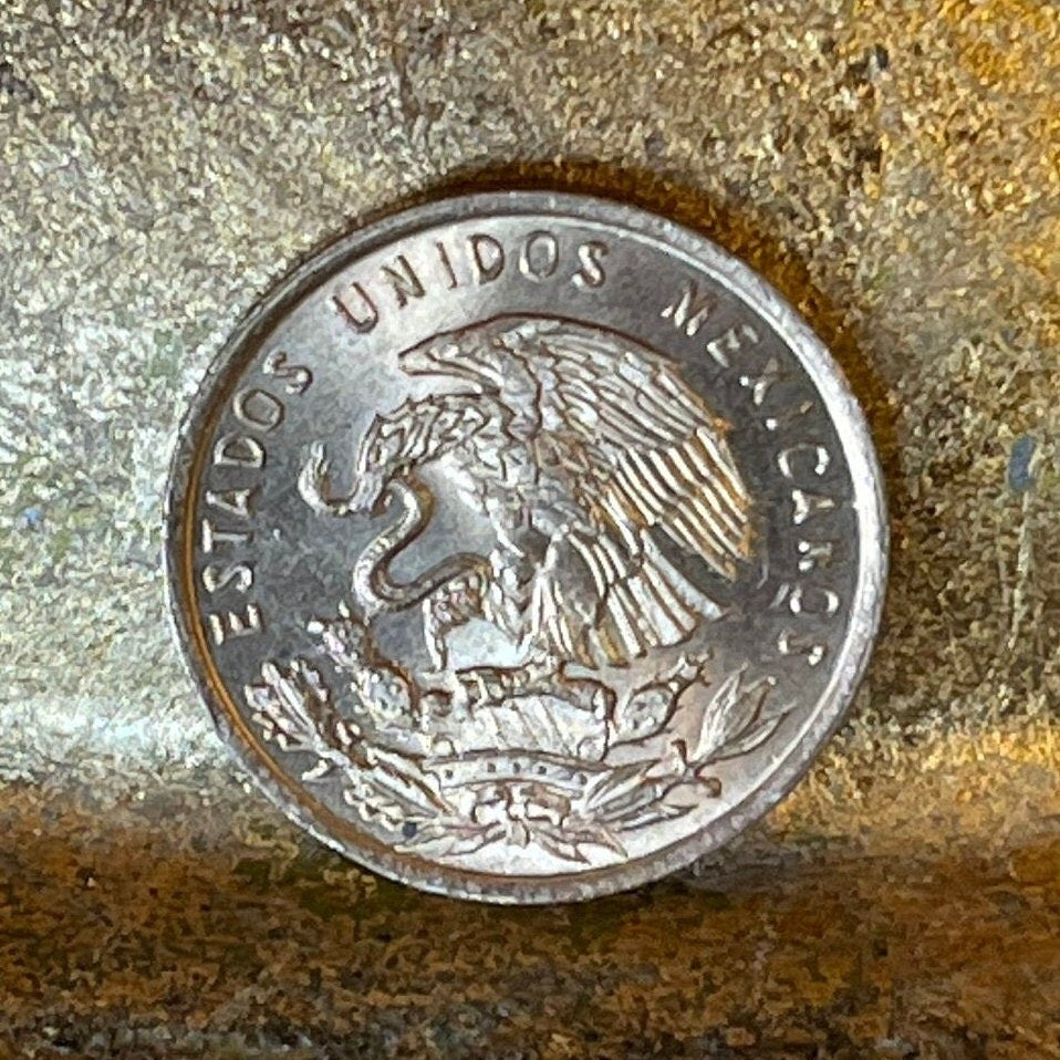 Wheat Ears & Eagle w/Snake 1 Centavo Mexico Authentic Coin Money for Jewelry and Craft Making