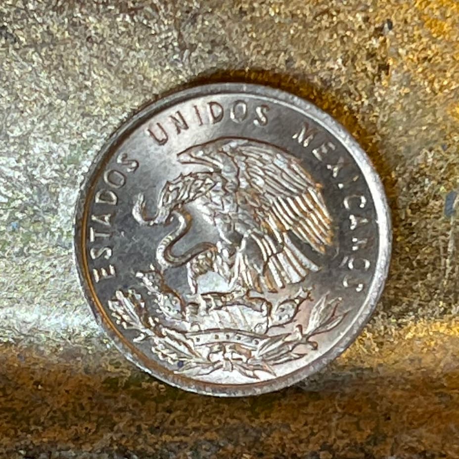 Eagle w/Snake & Wheat 1 Centavo Mexico Authentic Coin Money for Jewelry and Craft Making