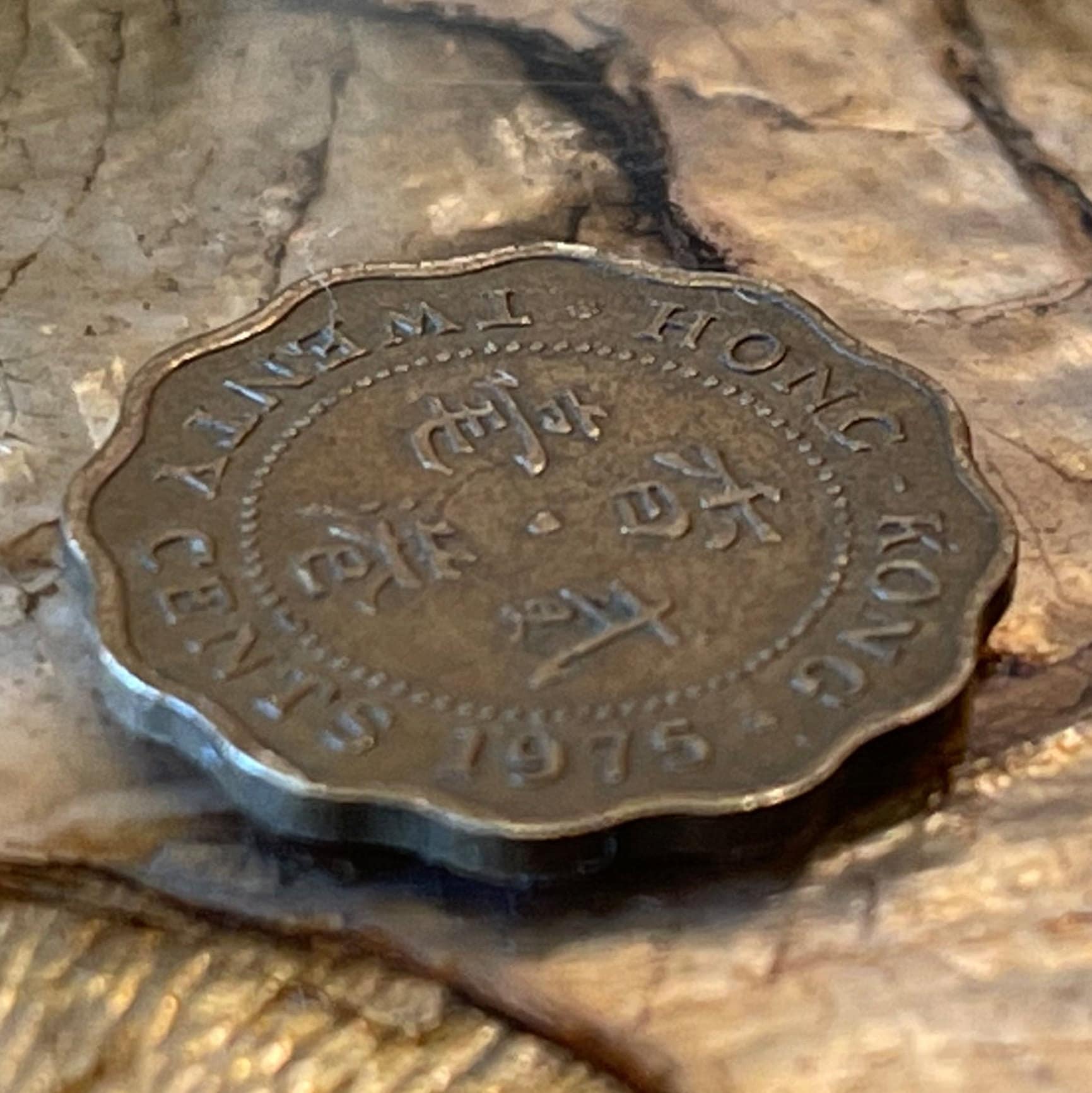 Hong Kong Scalloped Edge 20 Cents Authentic Coin Money for Jewelry and Craft Making