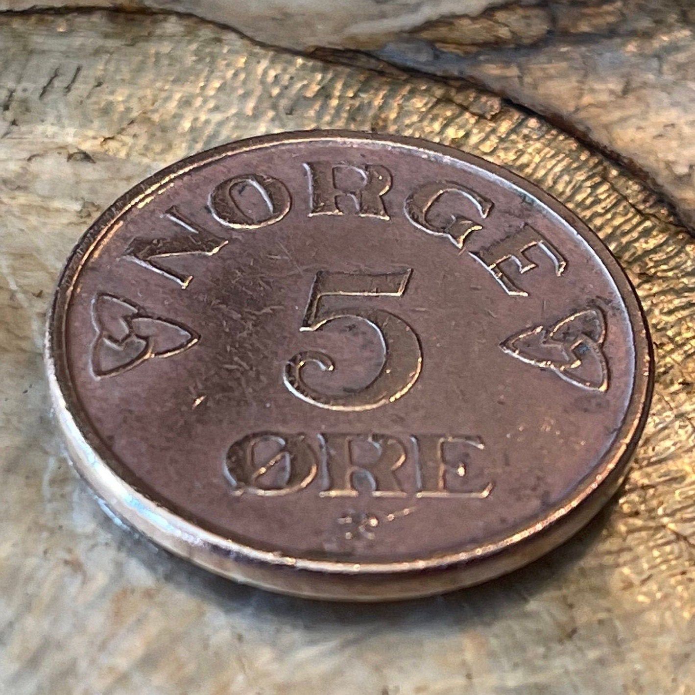 King Haakon 7 Monogram 5 Ore Norway Authentic Coin Money for Jewelry and Craft Making (Haakon VII)