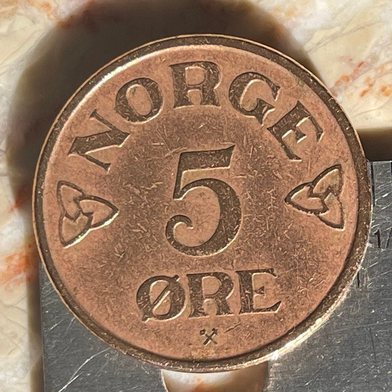 King Haakon 7 Monogram 5 Ore Norway Authentic Coin Money for Jewelry and Craft Making (Haakon VII)