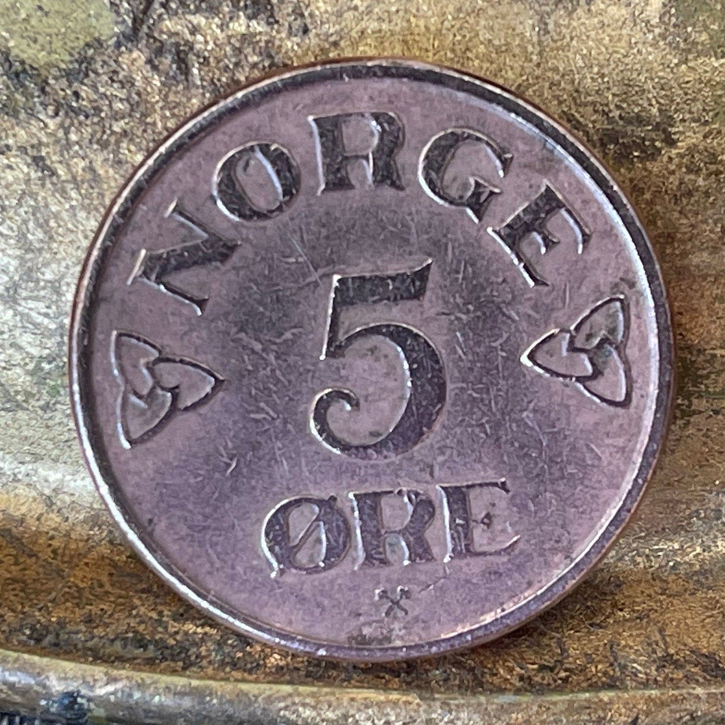 King Haakon 7 Monogram 5 Ore Norway Authentic Coin Money for Jewelry and Craft Making (Haakon VII)