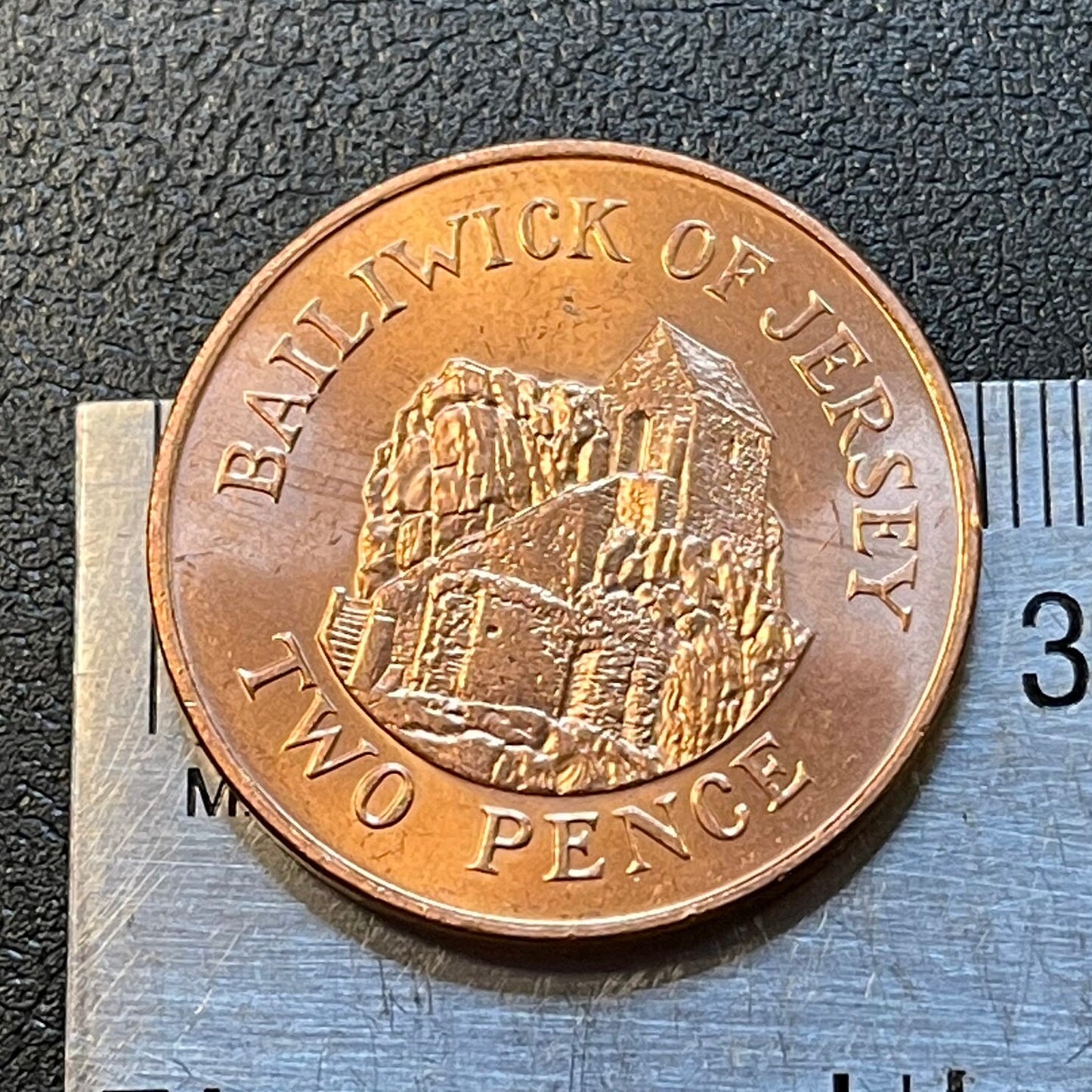Hermitage of St Helier 2 Pence Jersey Authentic Coin Money for Jewelry and Craft Making (Bailiwick of Jersey)