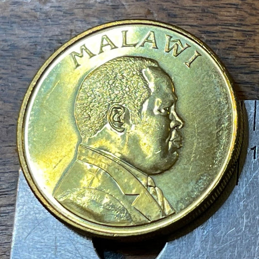 Bakili Muluzi & Eagle 1 Kwacha Malawi Authentic Coin Money for Jewelry and Craft Making