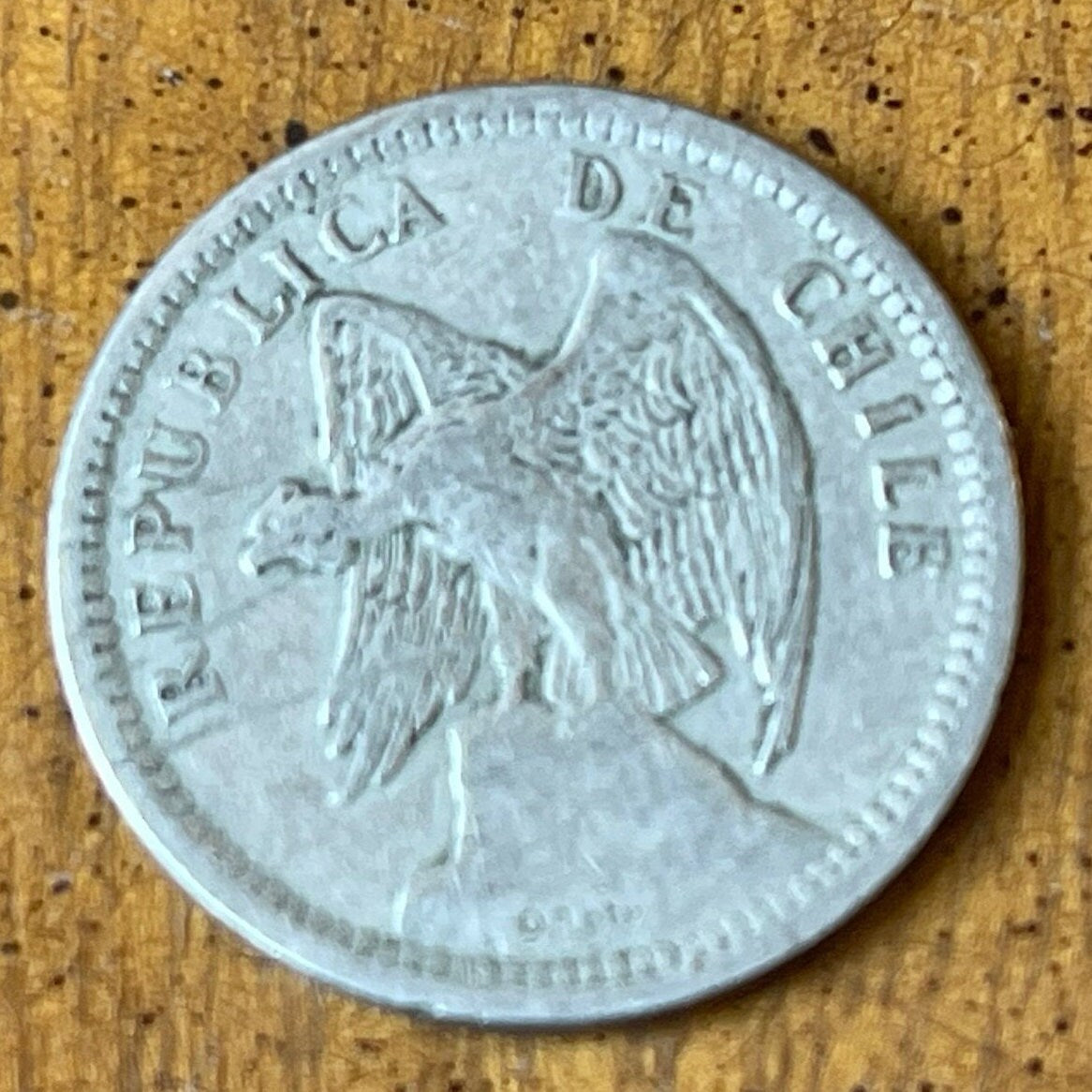Andean Condor 20 Centavos Chile Authentic Coin Money for Jewelry and Craft Making (1930s)