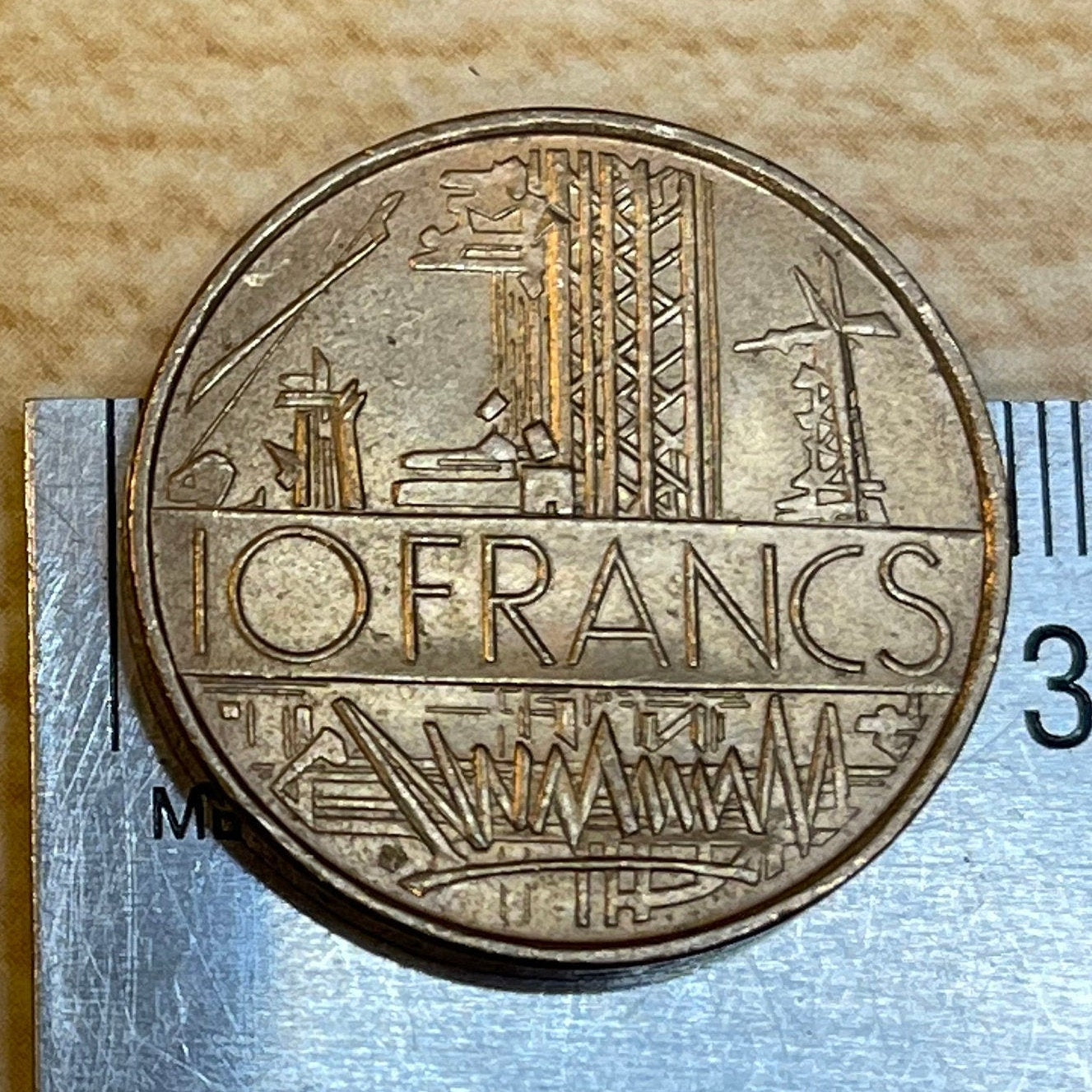 Techno-Electric 10 Francs France Authentic Coin Money for Jewelry and Craft Making (France Map)