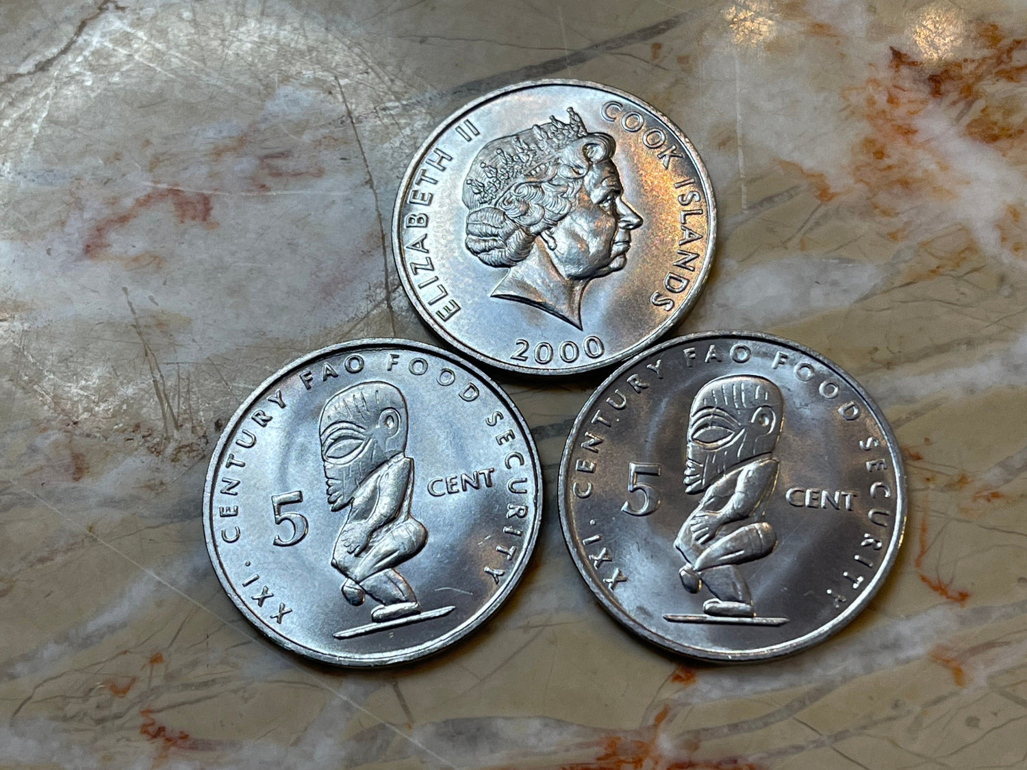 Atua Tangaroa 5 Cents Cook Islands Authentic Coin Money for Jewelry and Craft Making