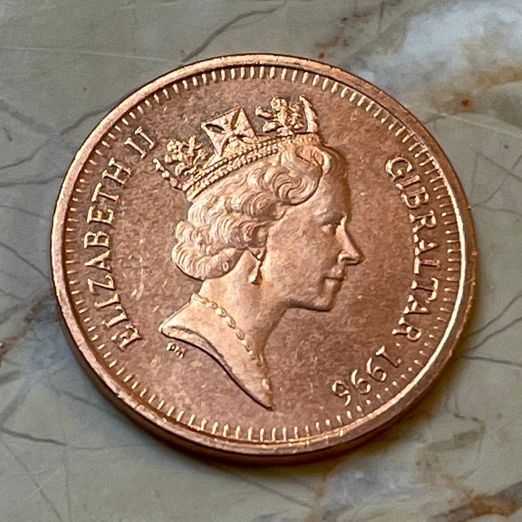 Barbary Partridge Gibraltar 1 Penny Authentic Coin Money for Jewelry and Craft Making