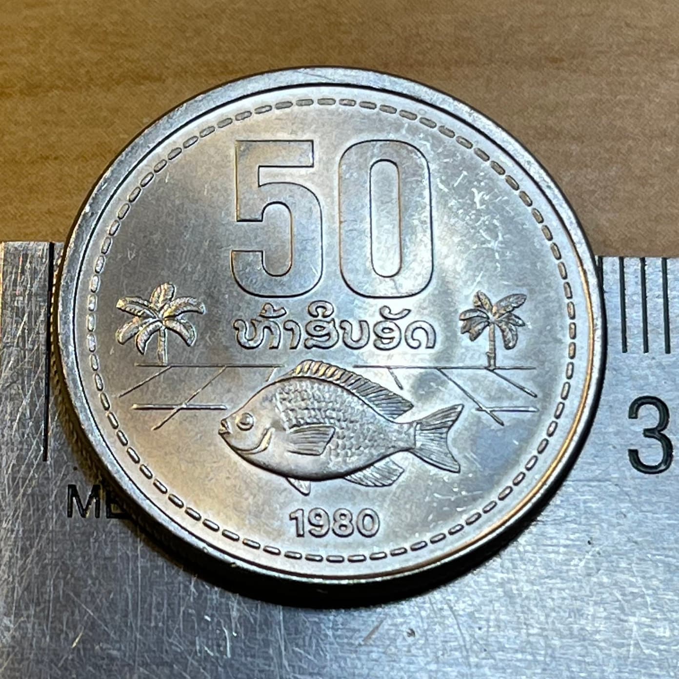 Tilapia Fish 50 Att Laos Authentic Coin Money for Jewelry and Craft Making