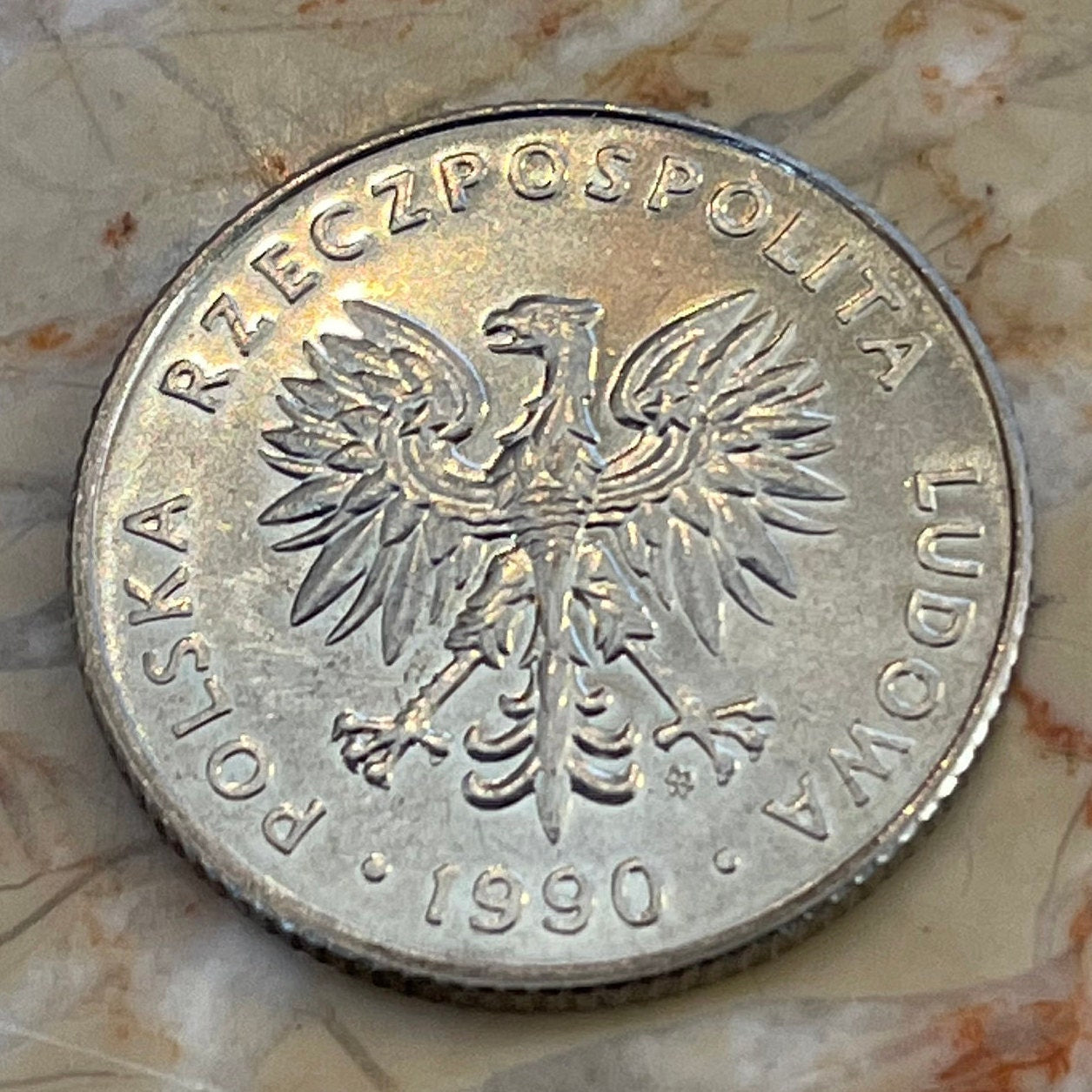 White Eagle 20 Zlotych Poland Authentic Coin Money for Jewelry and Craft Making