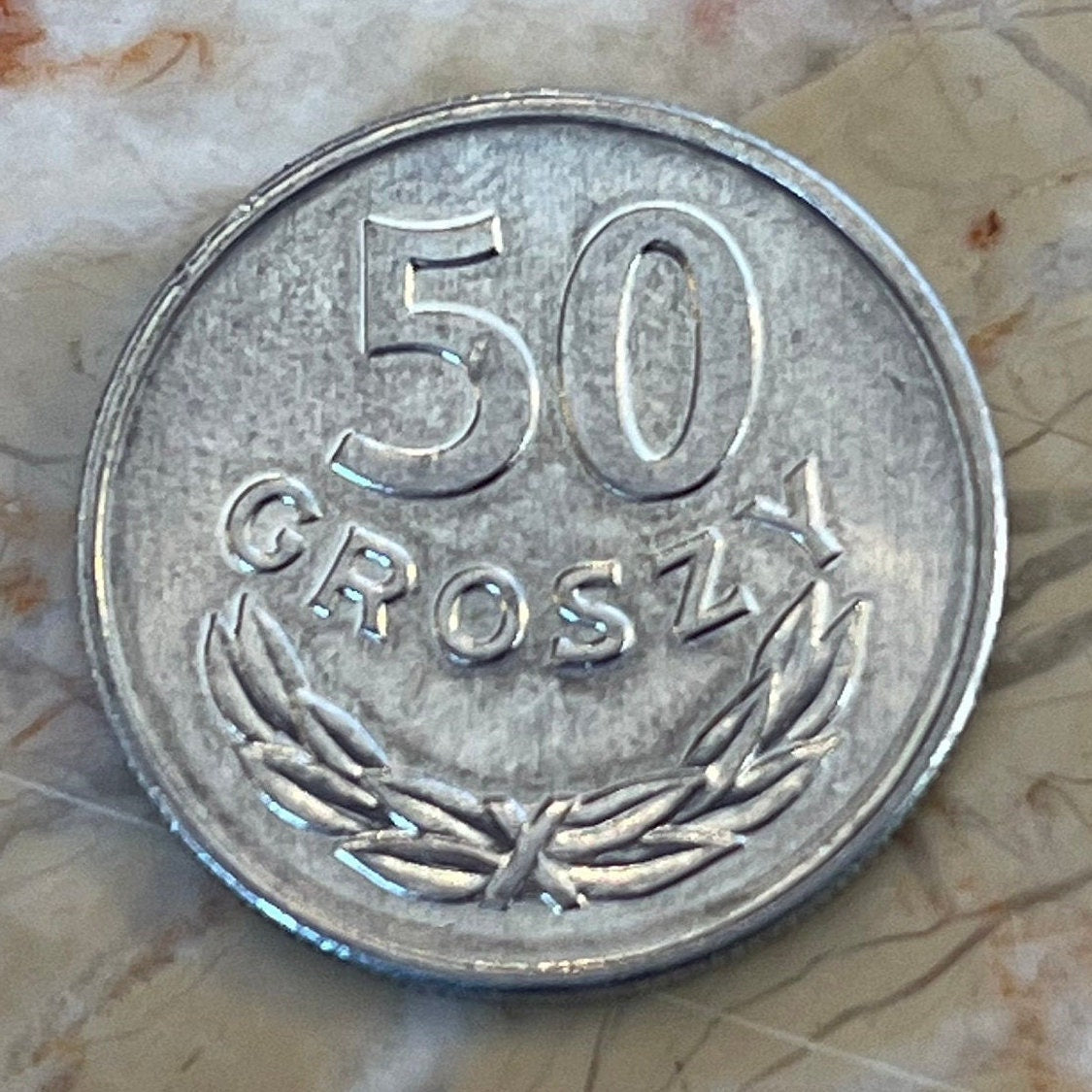 White Eagle 50 Groszy Poland Authentic Coin Money for Jewelry and Craft Making