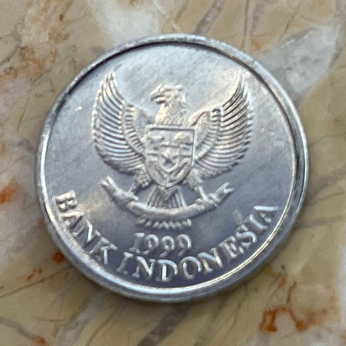 Black-naped Oriole & Garuda Indonesia 50 Rupiah Authentic Coin Money for Jewelry and Craft Making