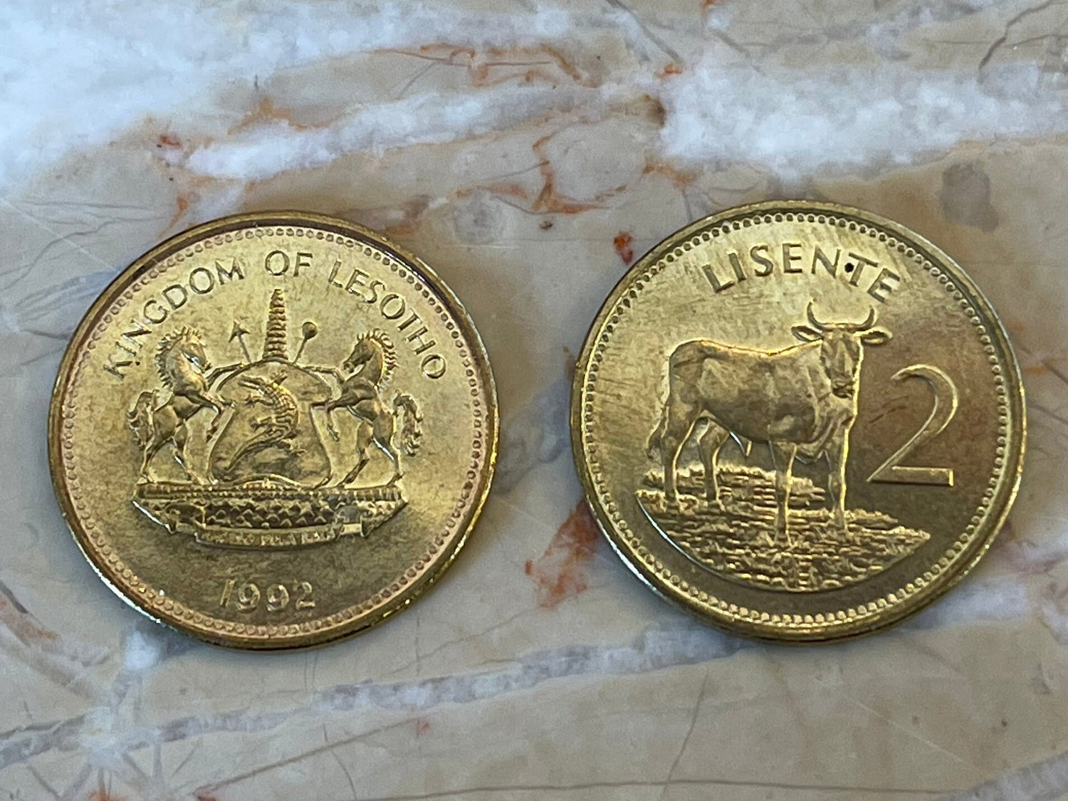 Bull Lesotho 2 Lisente Authentic Coin Money for Jewelry and Craft Making
