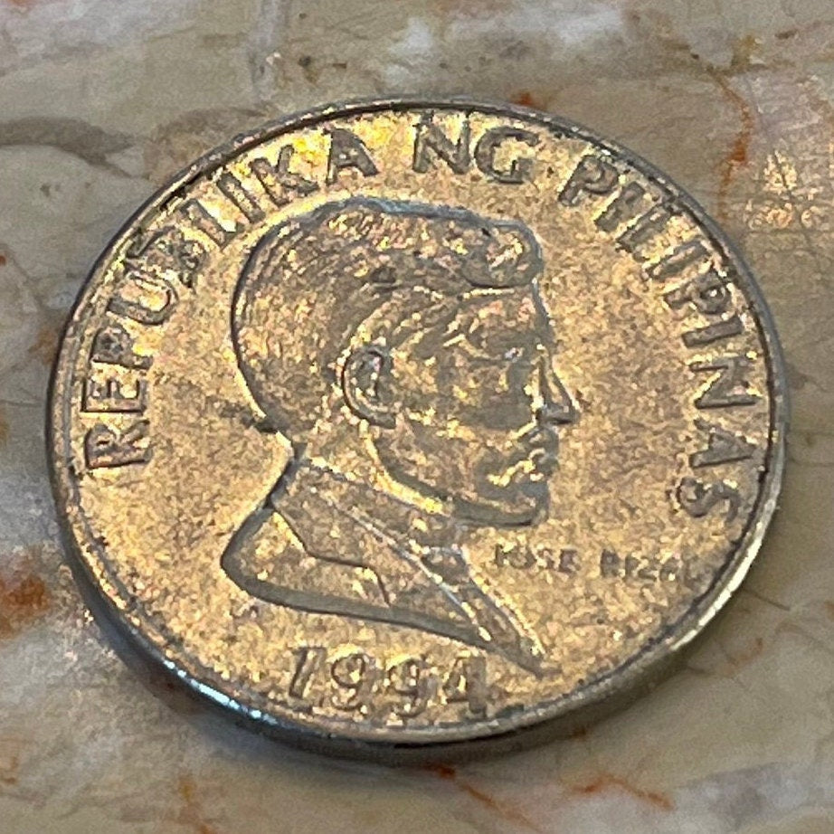 Dwarf Buffalo & Jose Rizal Philippines 1 Piso Authentic Coin Money for Jewelry and Craft Making (Tamaraw Cattle)