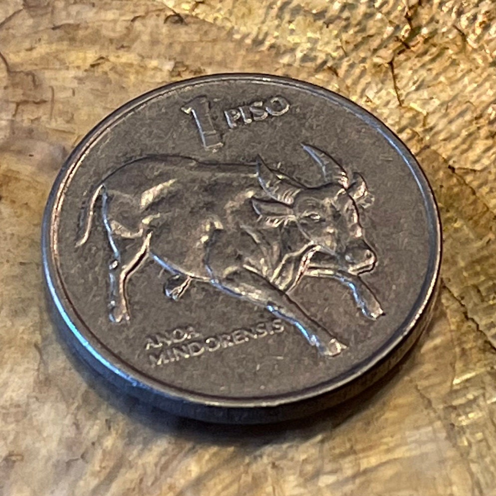 Dwarf Buffalo & Jose Rizal Philippines 1 Piso Authentic Coin Money for Jewelry and Craft Making (Tamaraw Cattle)
