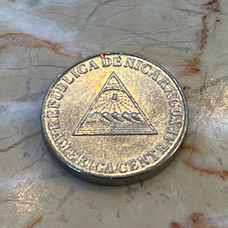 Turquoise-browed Motmot Nicaragua 5 Centavos Authentic Coin Money for Jewelry and Craft Making
