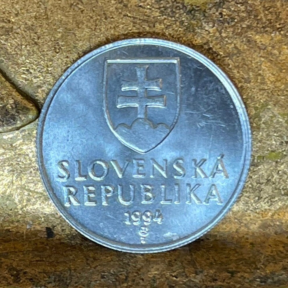 Krivan Mountain Slovak Republic 20 Halierov Authentic Coin Money for Jewelry and Craft Making (Hiking, Mountaineering)