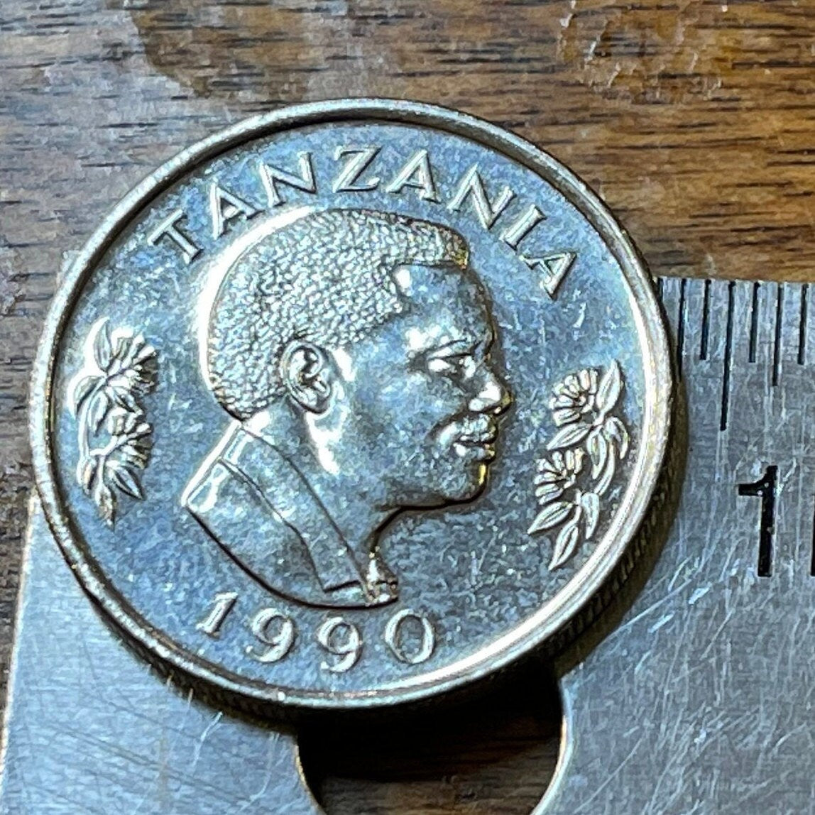 Bunyoro Rabbit & President Mwinyi Tanzania 50 Senti Authentic Coin Charm for Jewelry and Craft Making