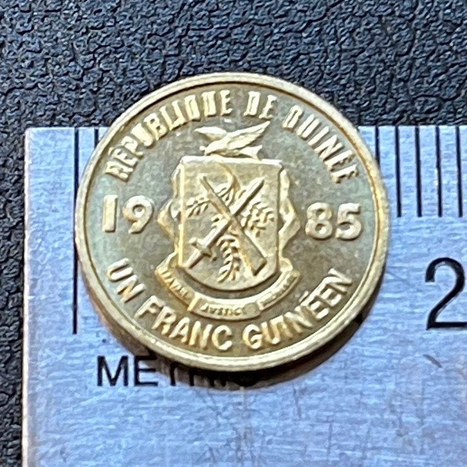 Palm Tree 1 Franc Guinea Authentic Coin Money for Jewelry and Craft Making