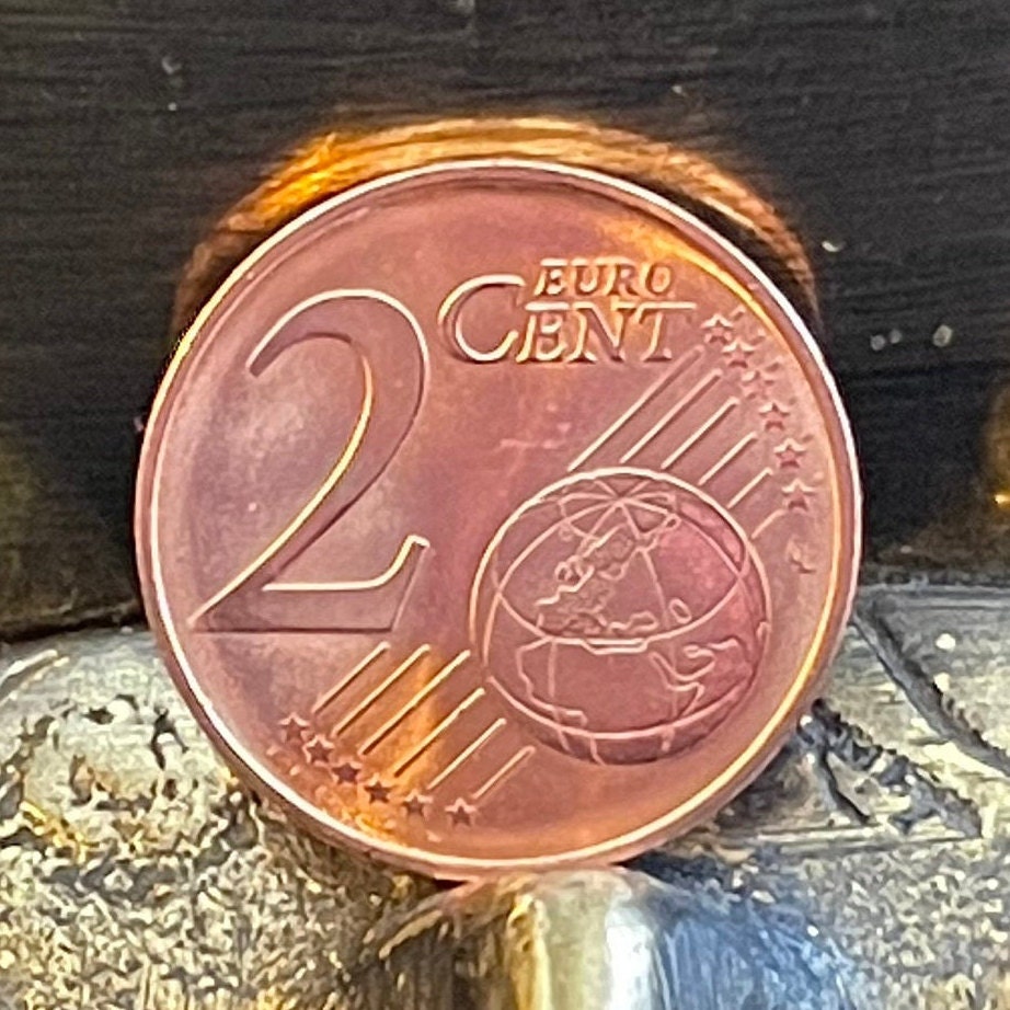 Corvette Greece 2 Euro Cents Authentic Coin Money for Jewelry and Craft Making