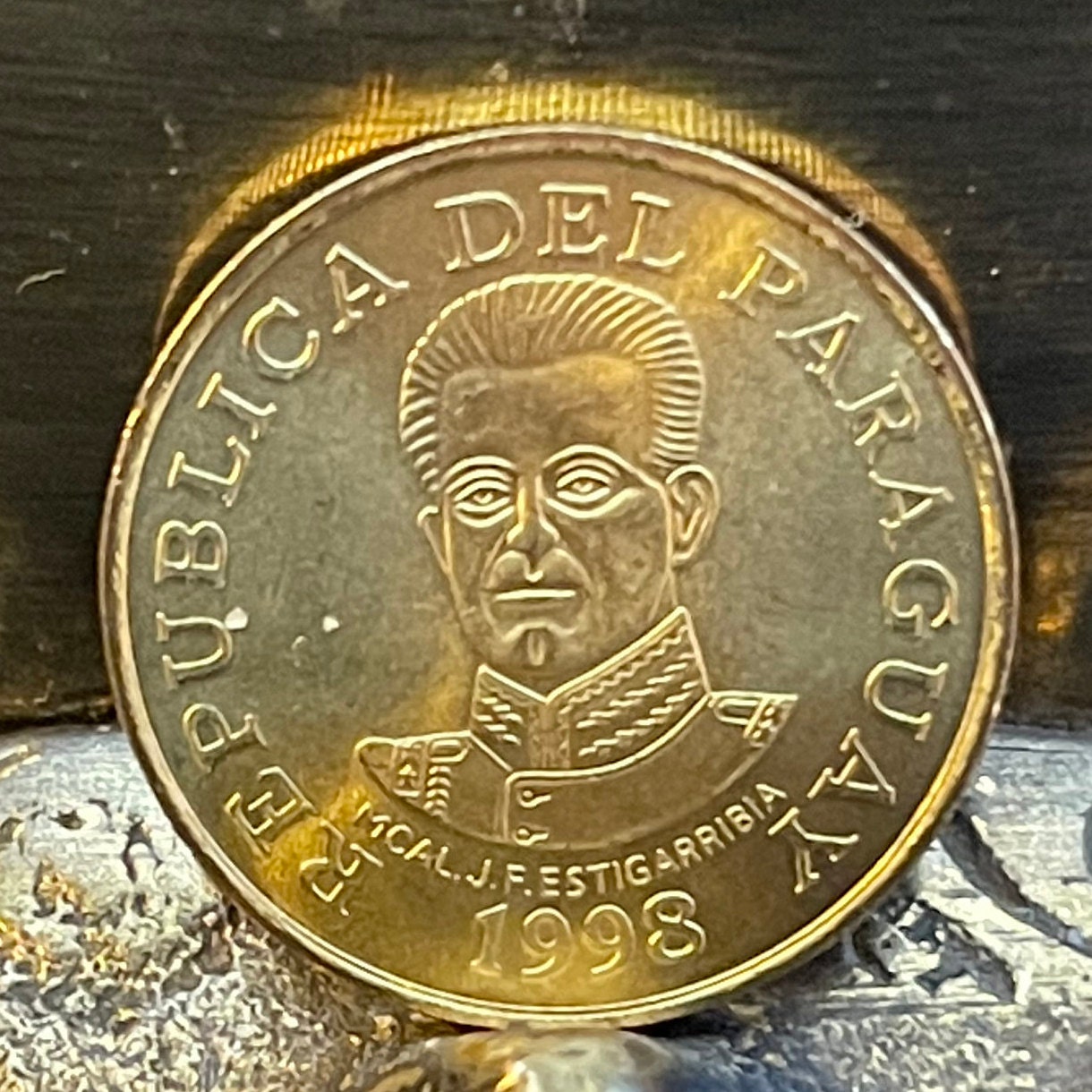 Acaray River Dam Paraguay 50 Guaranies Authentic Coin Money for Jewelry and Craft Making (Marshal José Félix Estigarribia)