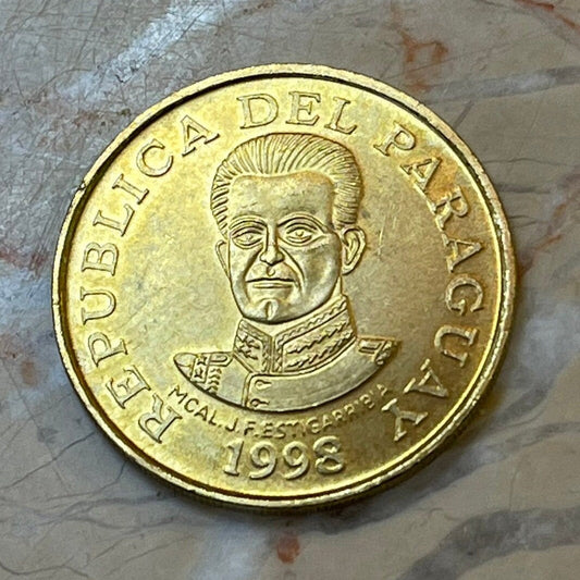 Marshal Estigarribia 50 Guaranies Paraguay Authentic Coin Money for Jewelry and Craft Making (Acaray River Dam)
