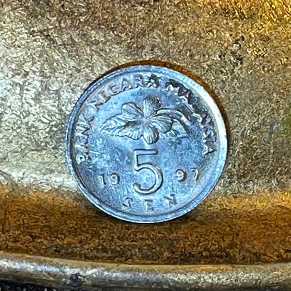 Gasing Spinning-Top Malaysia 5 Sen Authentic Coin Money for Jewelry and Craft Making