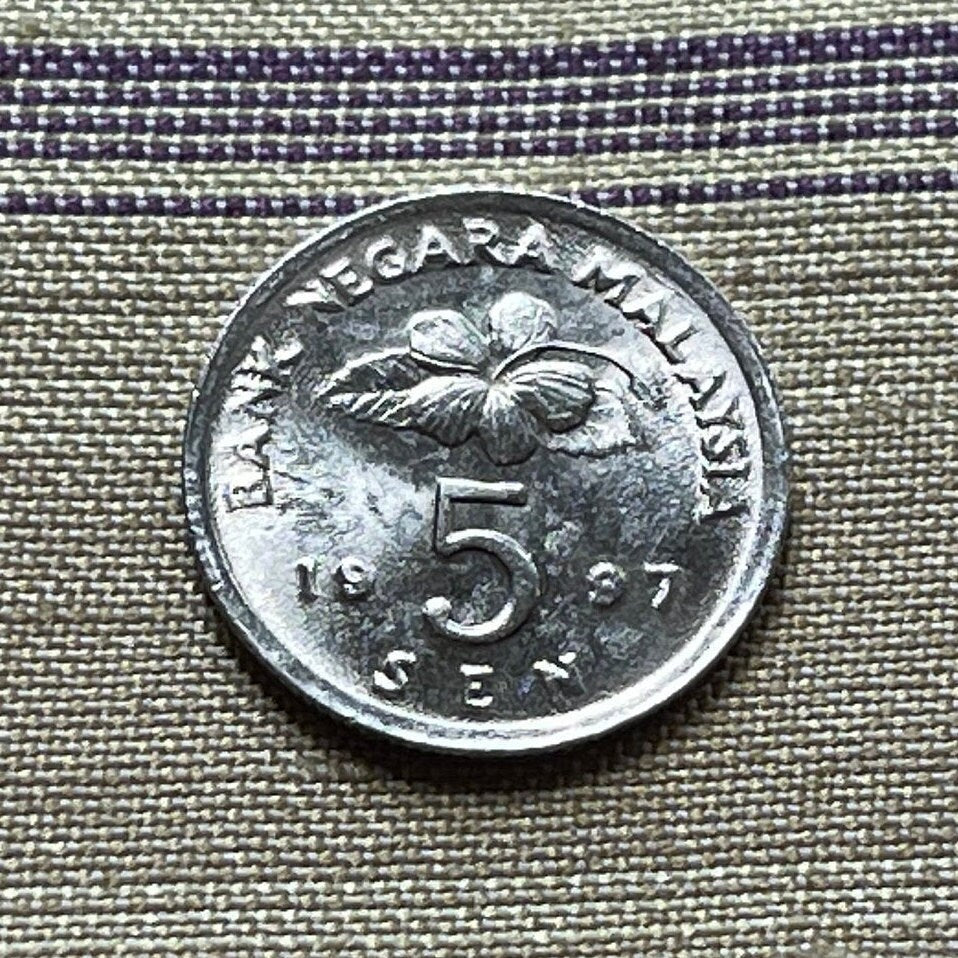 Gasing Spinning-Top Malaysia 5 Sen Authentic Coin Money for Jewelry and Craft Making