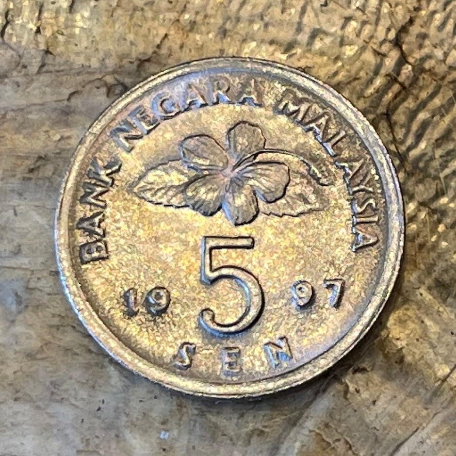 Gasing Spinning-Top Malaysia 5 Sen Authentic Coin Money for Jewelry and Craft Making