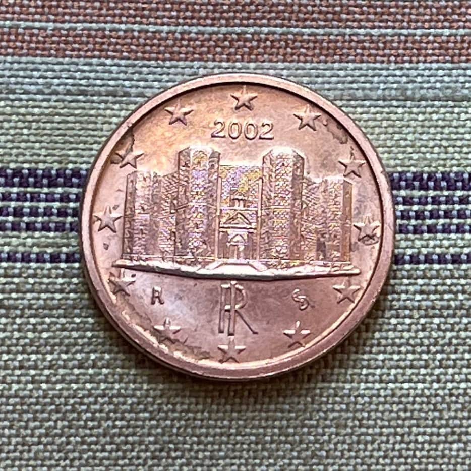 Castel del Monte Italy 1 Euro Cent Authentic Coin Money for Jewelry and Craft Making
