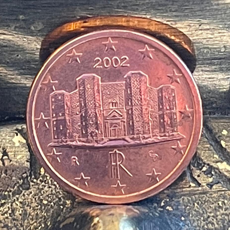 Castel del Monte Italy 1 Euro Cent Authentic Coin Money for Jewelry and Craft Making