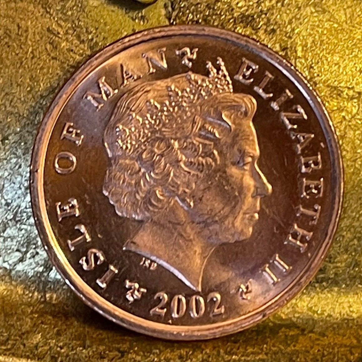 Manx Nobby Lugger Fishing Boat 2 Pence Isle of Man Authentic Coin Money for Jewelry and Craft Making