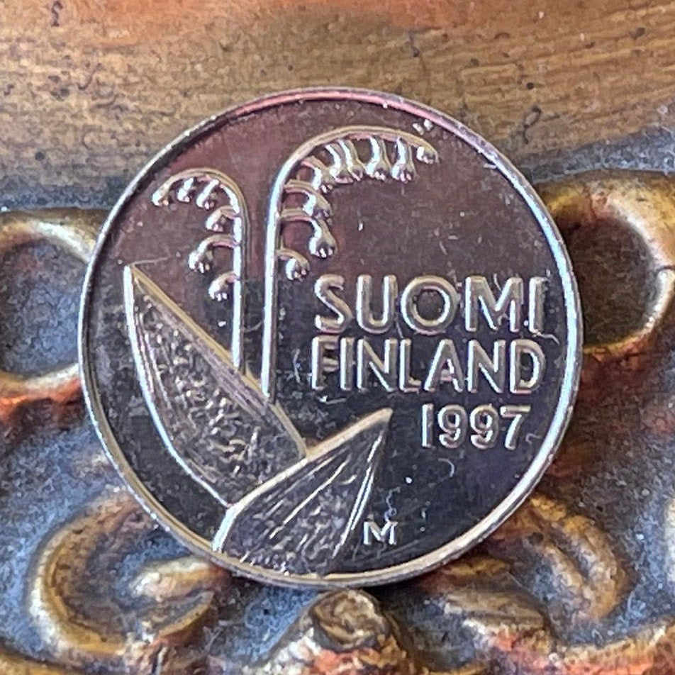 Lily of the Valley & Honeycomb 10 Pennia Finland Authentic Coin Money for Jewelry and Craft Making