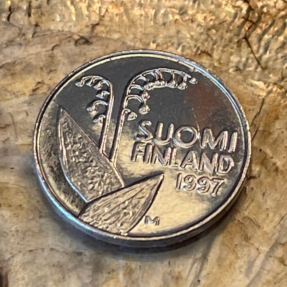 Lily of the Valley & Honeycomb 10 Pennia Finland Authentic Coin Money for Jewelry and Craft Making