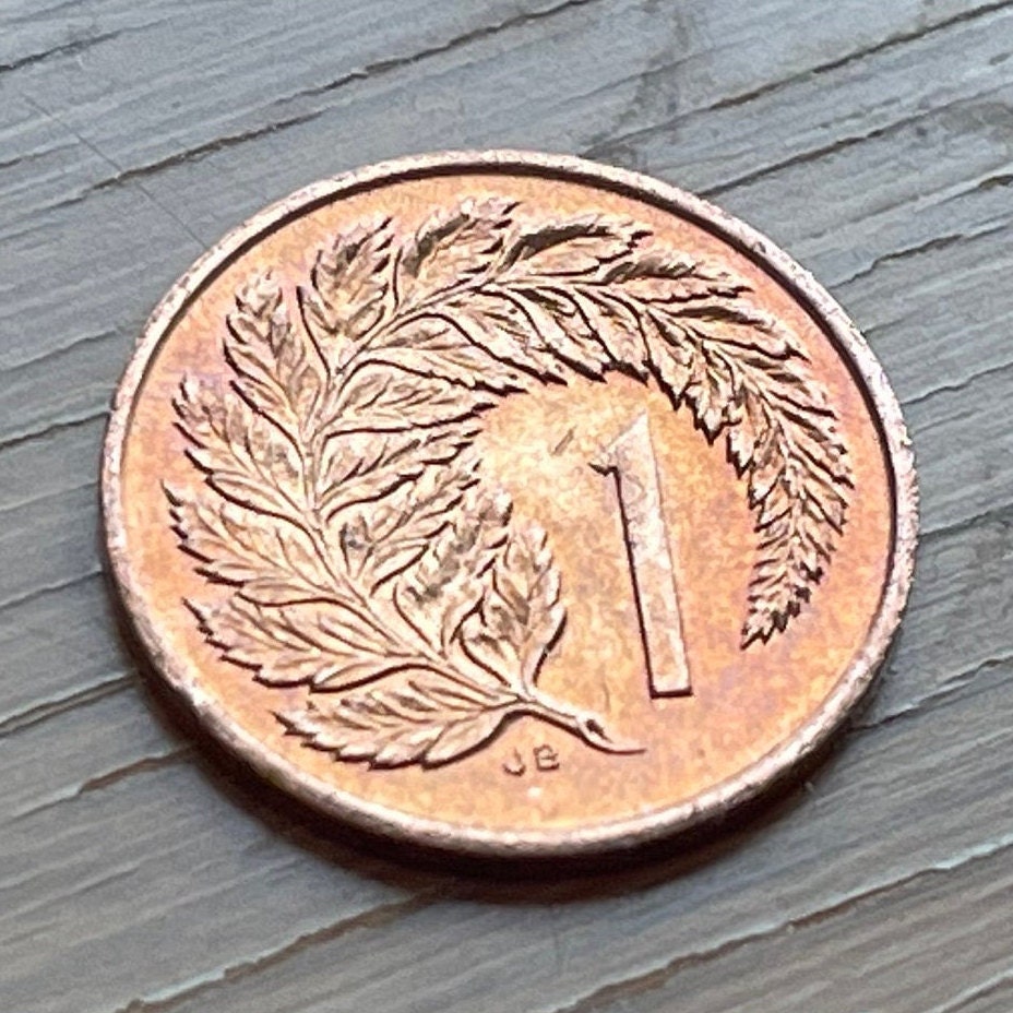 Silver Tree Fern New Zealand 1 Cent Authentic Coin Money for Jewelry and Craft Making
