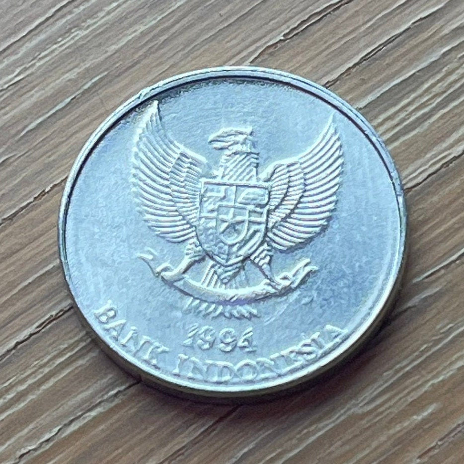 Nutmeg & Garuda 25 Rupiah Indonesia Authentic Coin Money for Jewelry and Craft Making