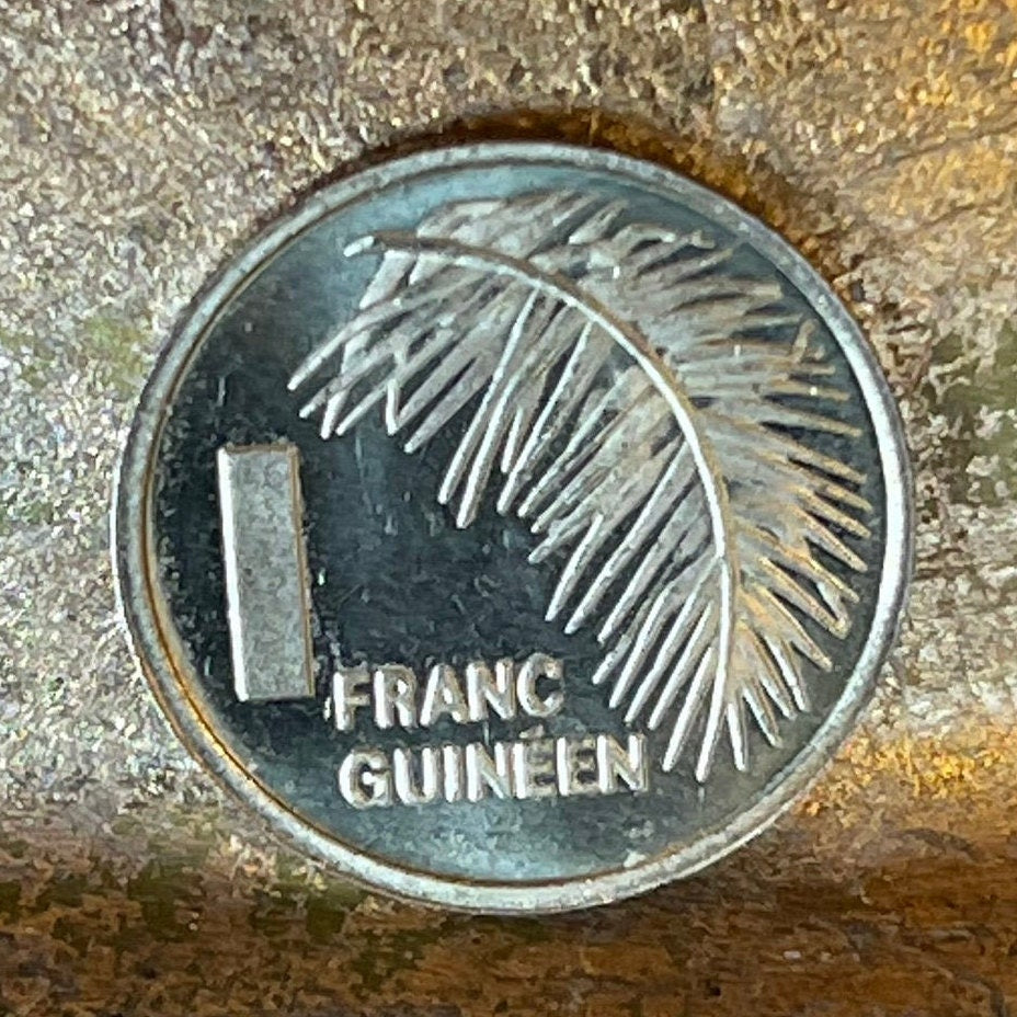 Palm Tree 1 Franc Guinea Authentic Coin Money for Jewelry and Craft Making