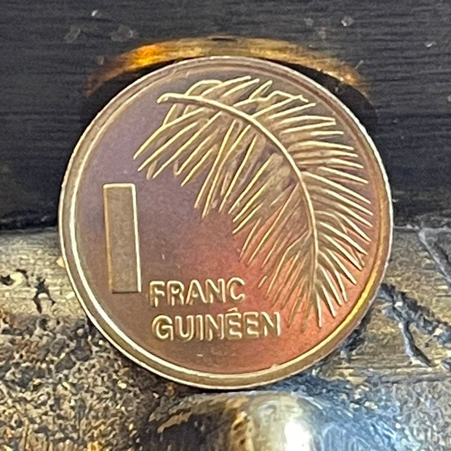 Palm Tree 1 Franc Guinea Authentic Coin Money for Jewelry and Craft Making