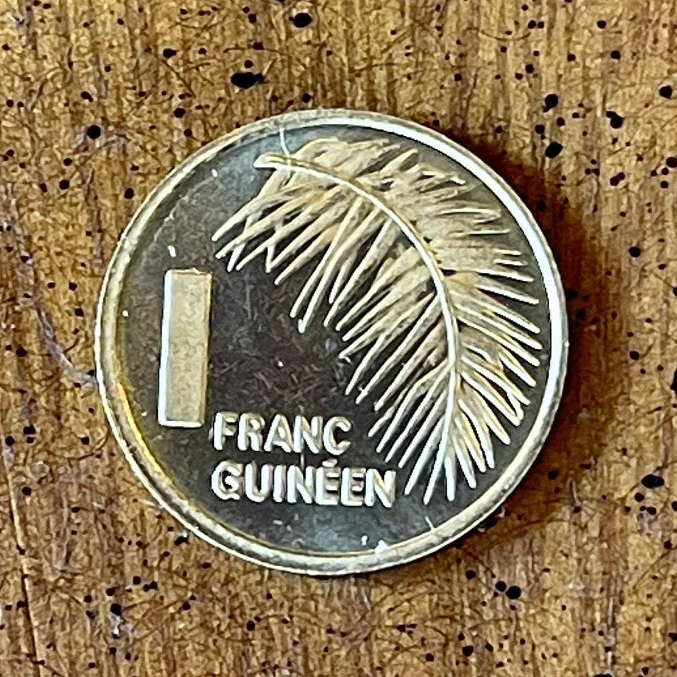 Palm Tree 1 Franc Guinea Authentic Coin Money for Jewelry and Craft Making