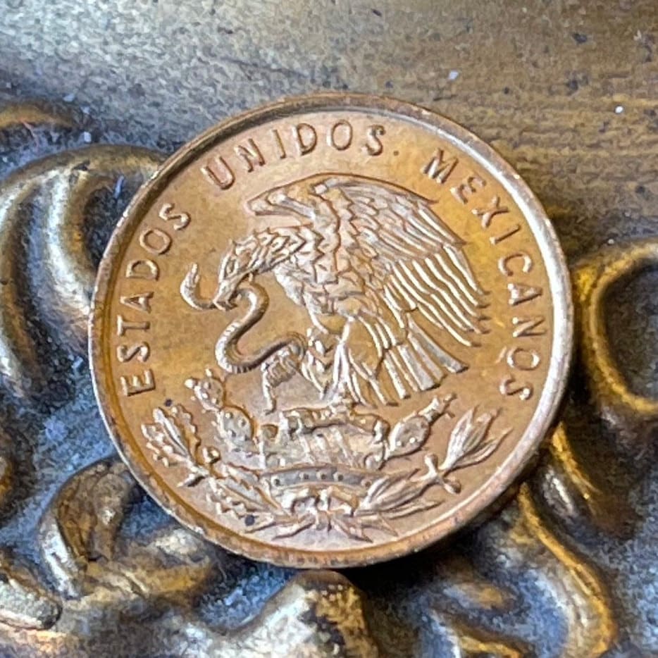Eagle w/Snake & Wheat 1 Centavo Mexico Authentic Coin Money for Jewelry and Craft Making