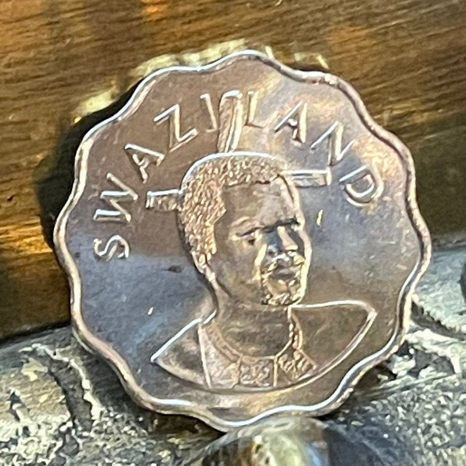 Calla Lily 5 Cents Swaziland Authentic Coin Money for Jewelry and Craft Making
