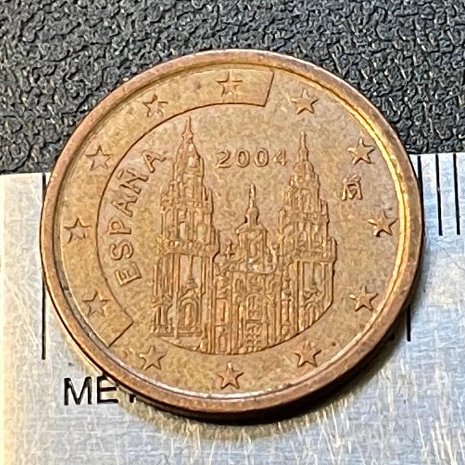 Cathedral Santiago de Compostela Spain Authentic 5 Cents Coin Money for Jewelry and Craft Making