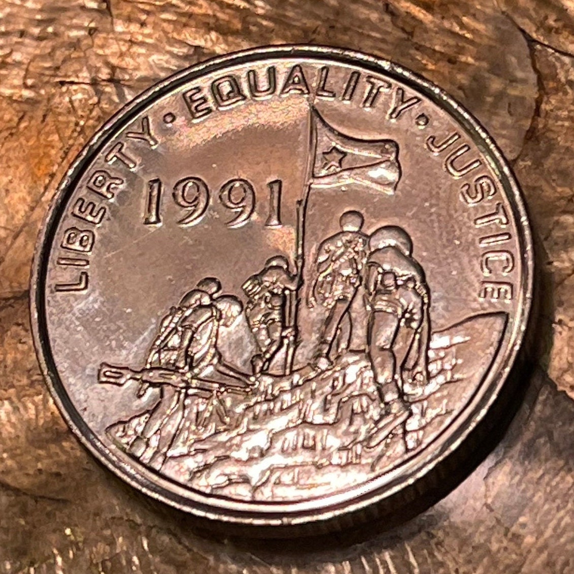 Elephant with Baby & Liberty Equality Justice 100 Cents Eritrea Authentic Coin Money for Jewelry and Craft Making