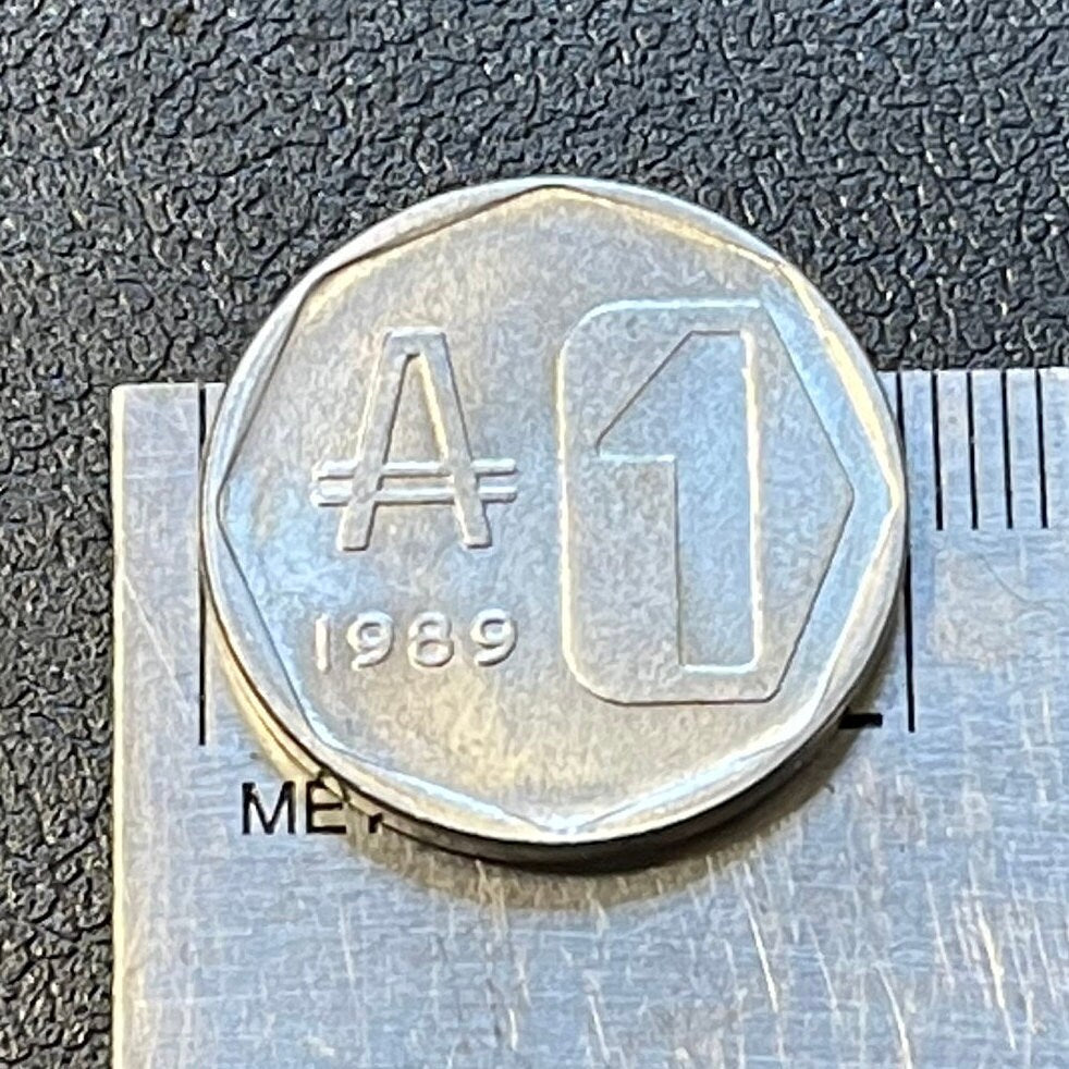 Buenos Aires City Hall 1 Austral Argentina Authentic Coin for Jewelry and Craft Making 1989