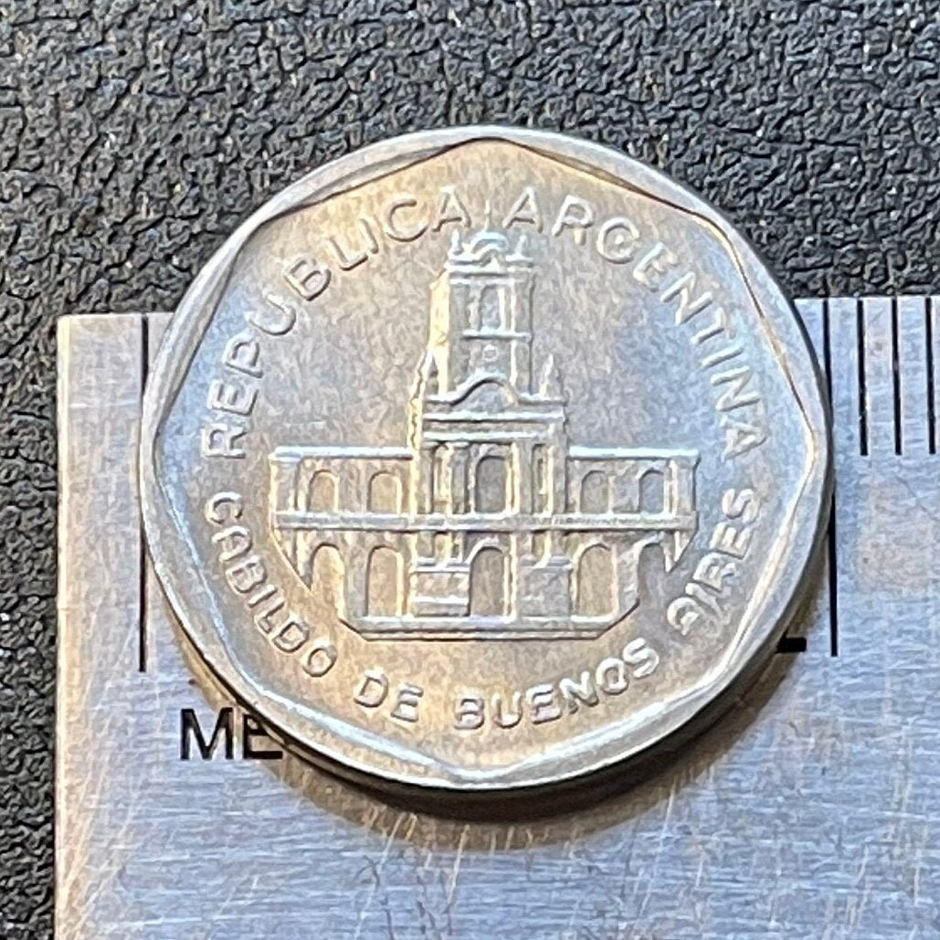 Buenos Aires City Hall 1 Austral Argentina Authentic Coin for Jewelry and Craft Making 1989
