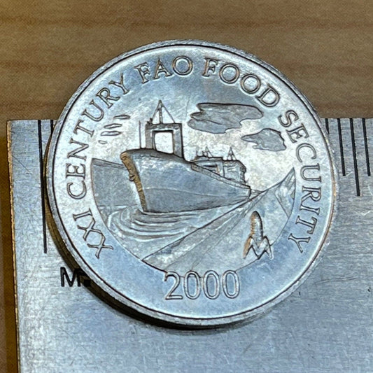 Panama Canal Ship 1 Centesimo Panama Authentic Coin Money for Jewelry and Craft Making (FAO) (Corn)