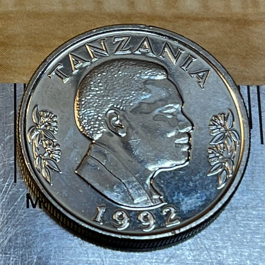 President Mwinyi & Uhuru Torch 1 Shilingi Tanzania Authentic Coin Money for Jewelry and Craft Making (Torch of Freedom)
