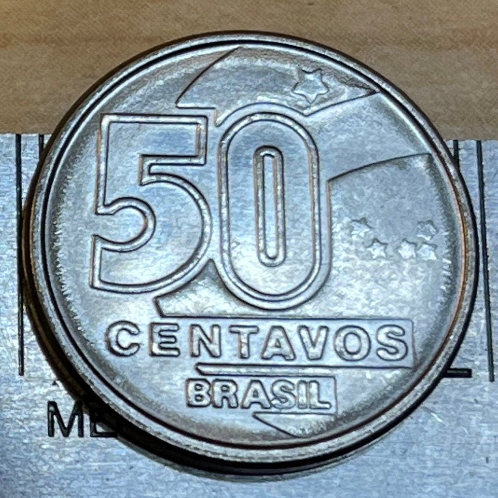 Lacemaker 50 Centavos Brazil Authentic Coin Money for Jewelry and Craft Making (Rendeira) (Weaver)