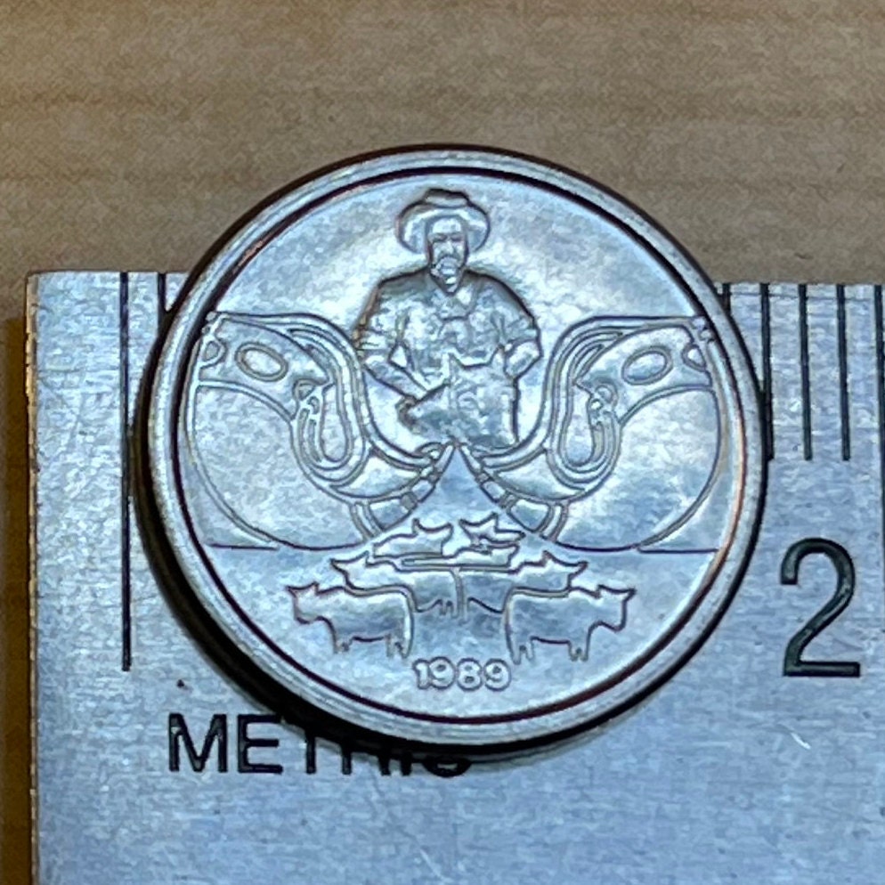 Cowboy 1 Centavo Brazil Authentic Coin Money for Jewelry and Craft Making (Boiadeiro, Vaqueiro, Gaucho)